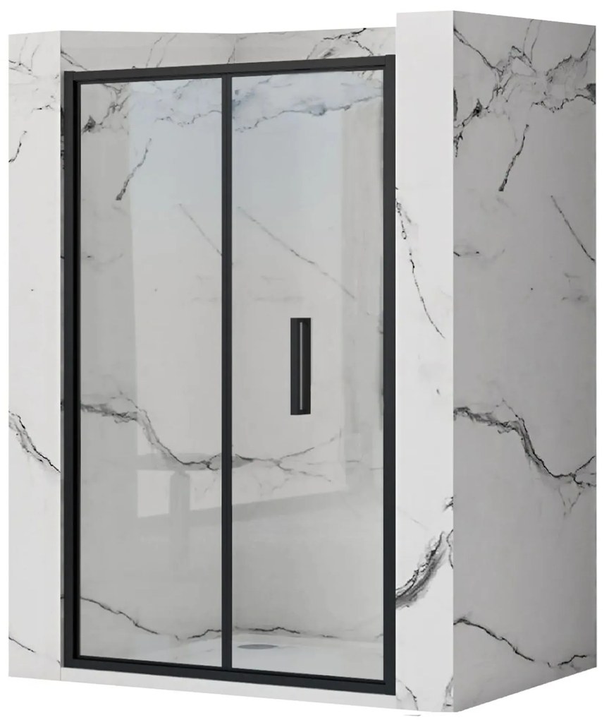Rea Rapid Fold, skladacie sprchové dvere 100x195 cm, 4mm číre sklo, čierny profil, REA-K6420