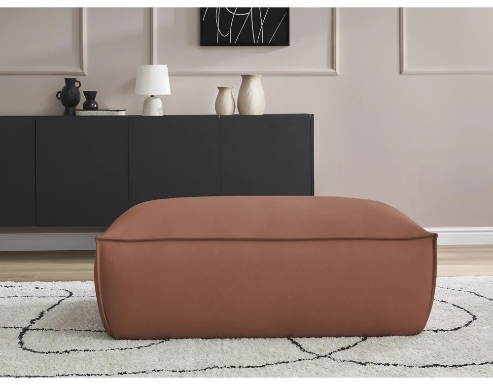 Tmavohnedá podnožka z imitácie kože Boheme – Bobochic Paris