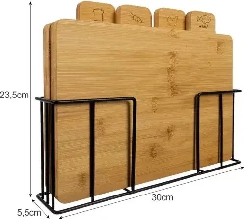 Bambusové dosky so stojanom Ruhhy - 4 ks