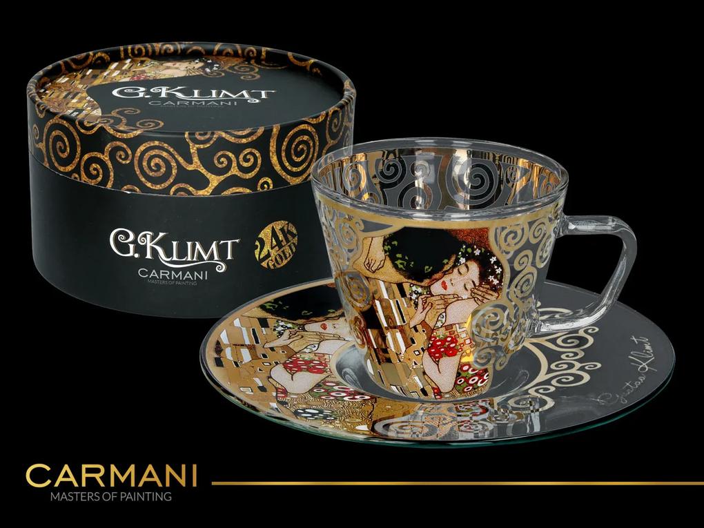 Šálka s podšálkou espresso 80 ml Gustav Klimt The Kiss, CARMANI