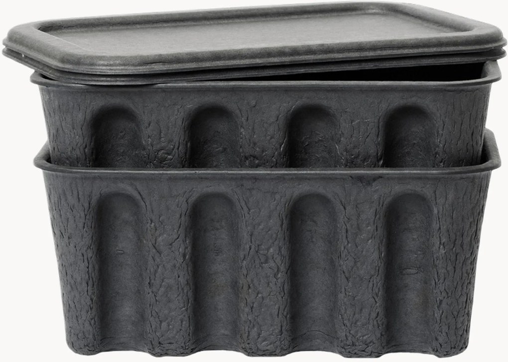 Úložné škatuľky z papierovej hmoty Pulp, D 18 cm, 2 ks
