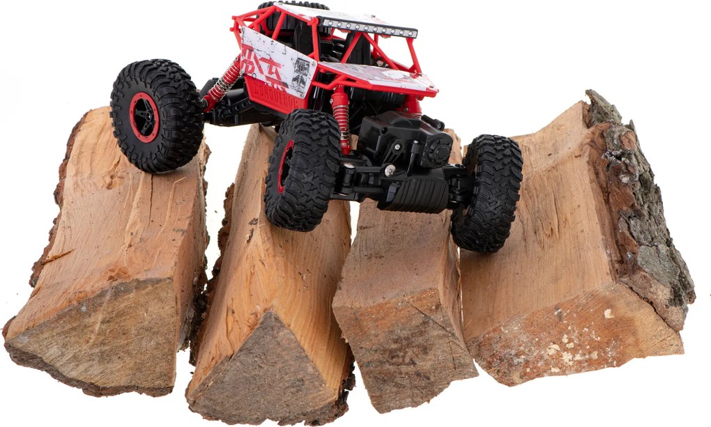 KIK RC Rock Crawler 1:18 diaľkovo ovládané auto 4x4 červené
