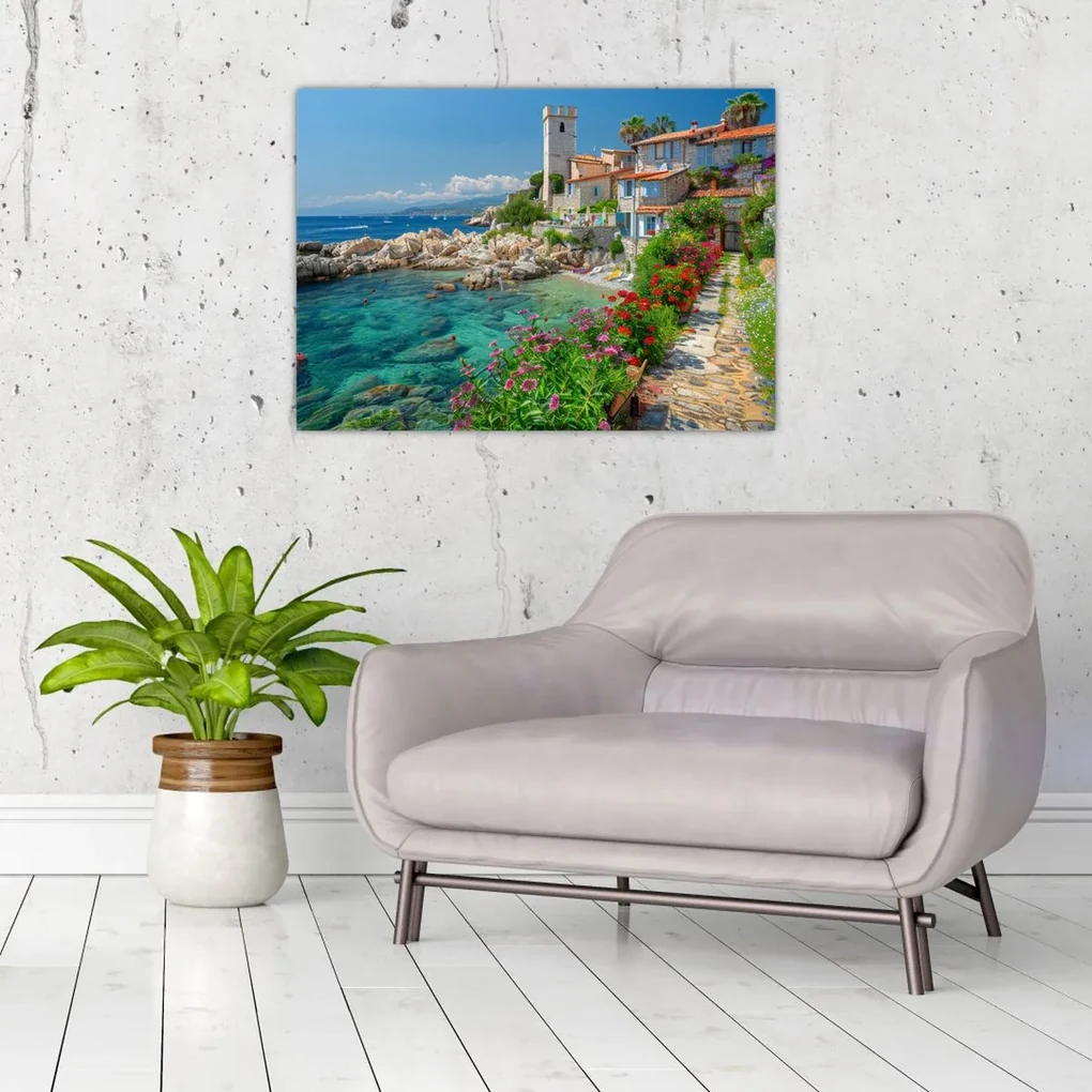 Obraz - Malebné pobrežie dediny (70x50 cm)