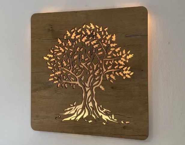 Svietiaci obraz na stenu Dub