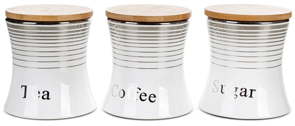 SADA 3KS NÁDOB NA ČAJ, CUKOR A KÁVU 12X12X13 CM VIACFAREBNÁ