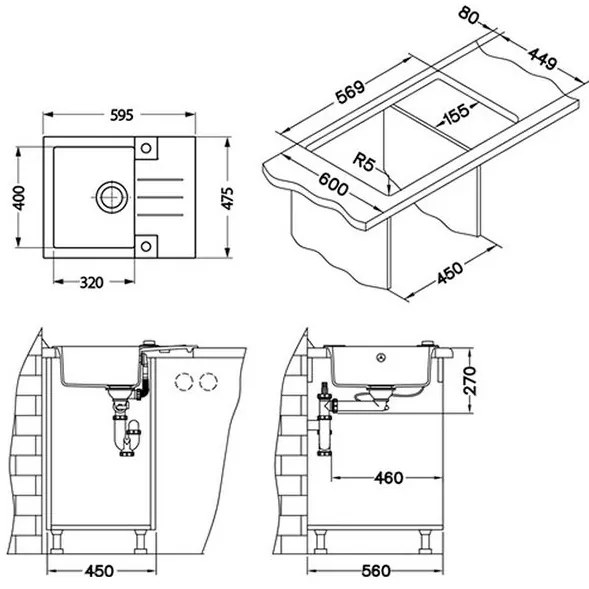 ALVEUS CZ ROCK 30 G- 11 bílá (595x475mm)+ pop- up sifon