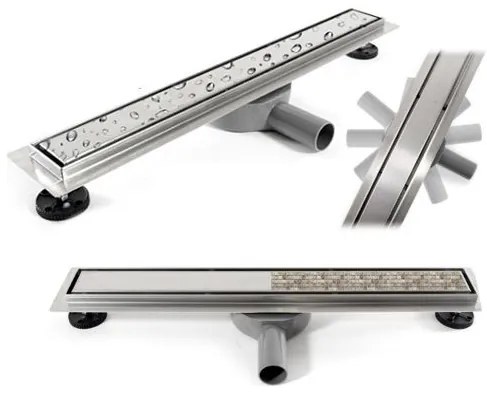 Rea Lineárny nerezový odtokový žľab NEO PRO 70 cm s 360° stupňovým sifónom, REA-G0901
