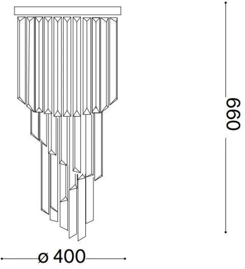 Ideal Lux-Krištáľový prisadený luster CARLTON 8xE14/40W/230V pr.40cm lesklý chróm