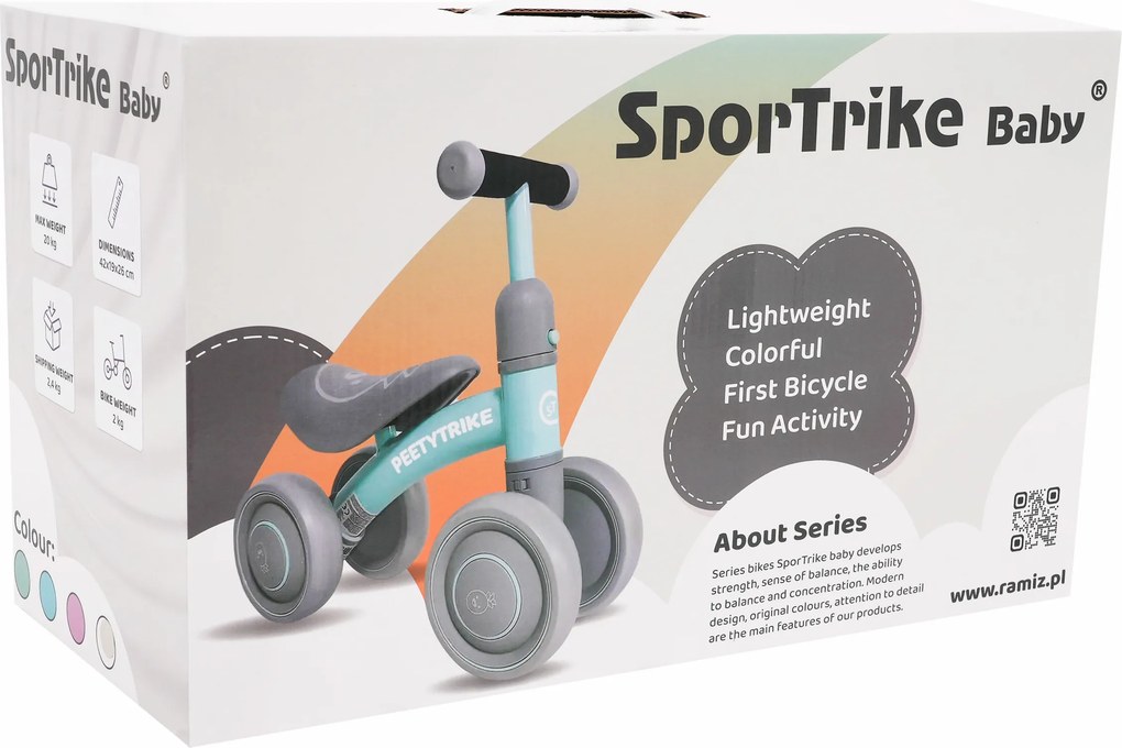 Ramiz Detské odrážadlo SporTrike PettyTrike 4-kolesové ružové