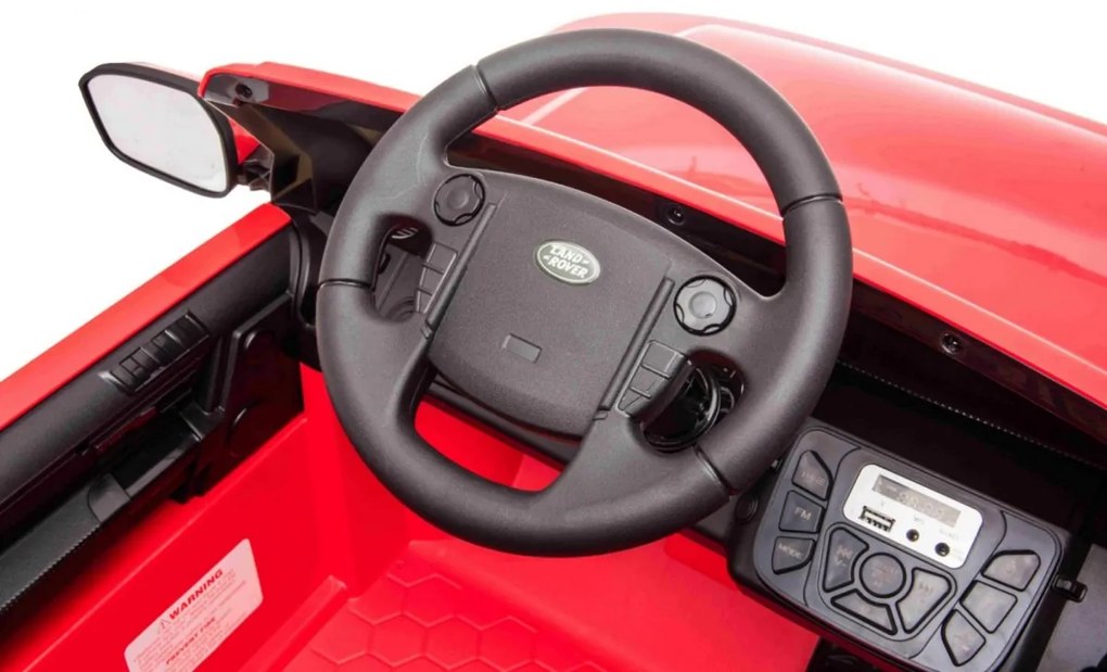 RAMIZ ELEKTRICKÉ AUTÍČKO -LAND ROVER DISCOVERY - NELAKOVANÉ ČERVENÉ - 2x25W MOTOR - 12V/7Ah,BATÉRIA - 2022