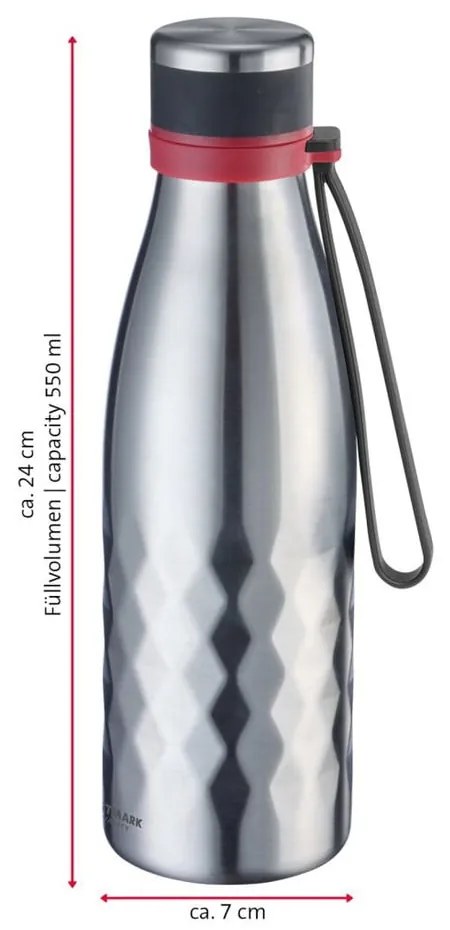 Svetlosivá cestovná antikoro-silikónová fľaša 550 ml Viva – Westmark