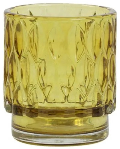 Žltý sklenený svietnik Grace - Ø 7 * 8 cm