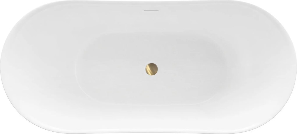 Rea Ferrano Slim, voľne stojaca vaňa 170x73 cm, imitácia kameňa, čierny click-clack, KPL-W6505