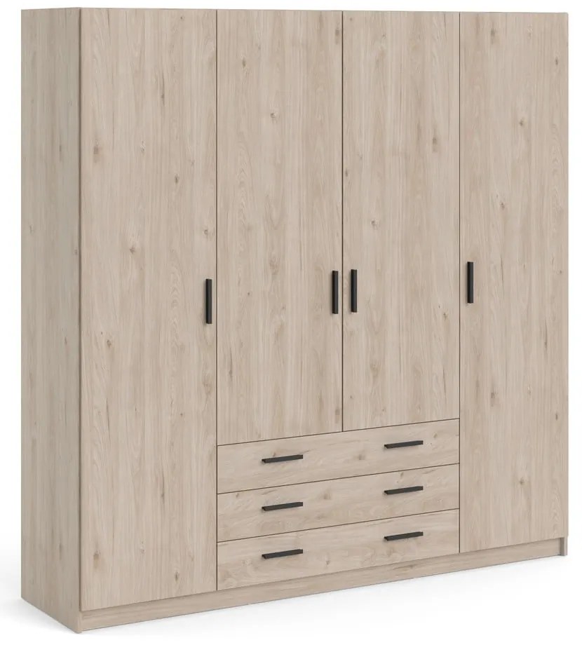 Šatníková skriňa v dekore duba v prírodnej farbe 196x200 cm Sprint – Tvilum