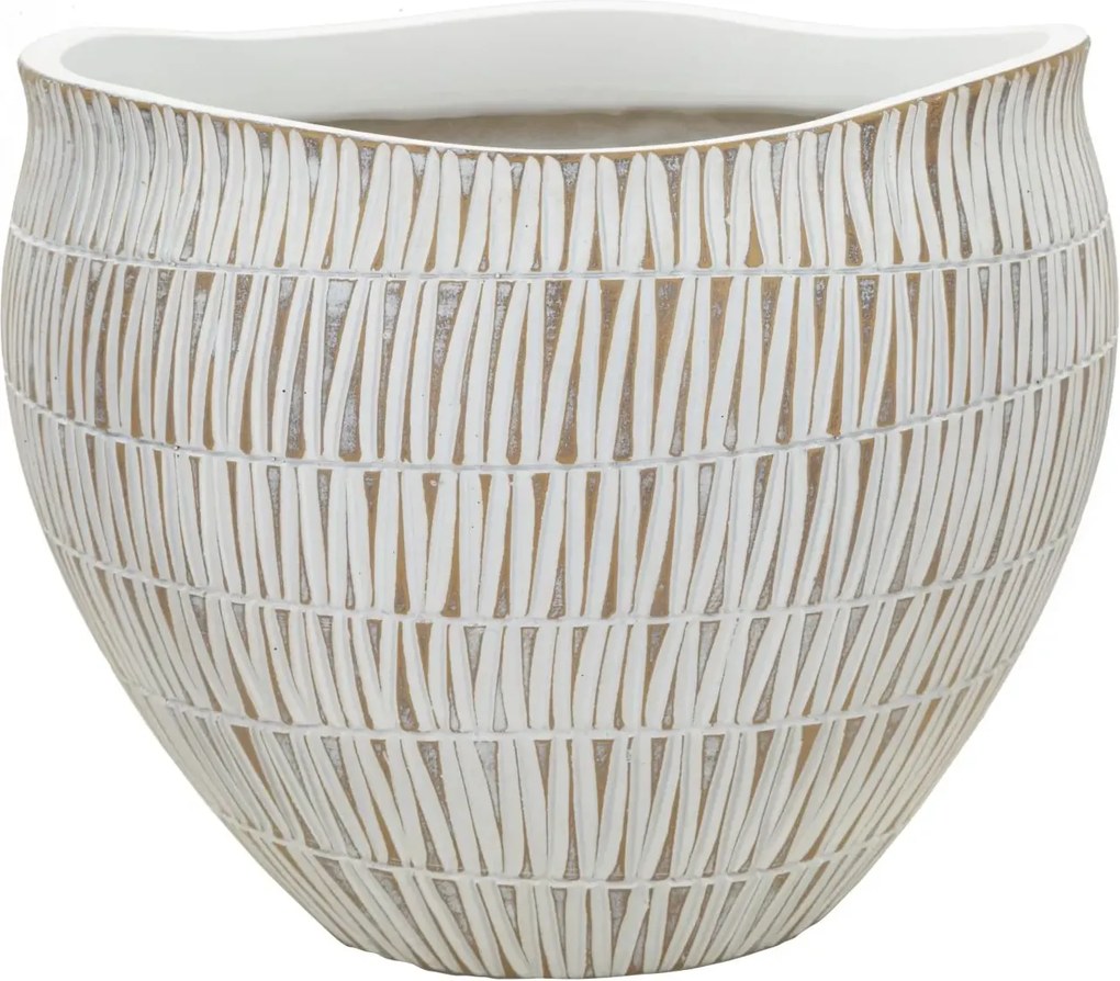 Kvetináč Stiky 30,5 cm zlatý/biely