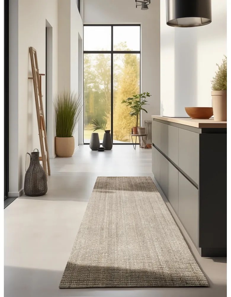 Krémovobiely jutový behúň 80x200 cm Bouclé – Hanse Home