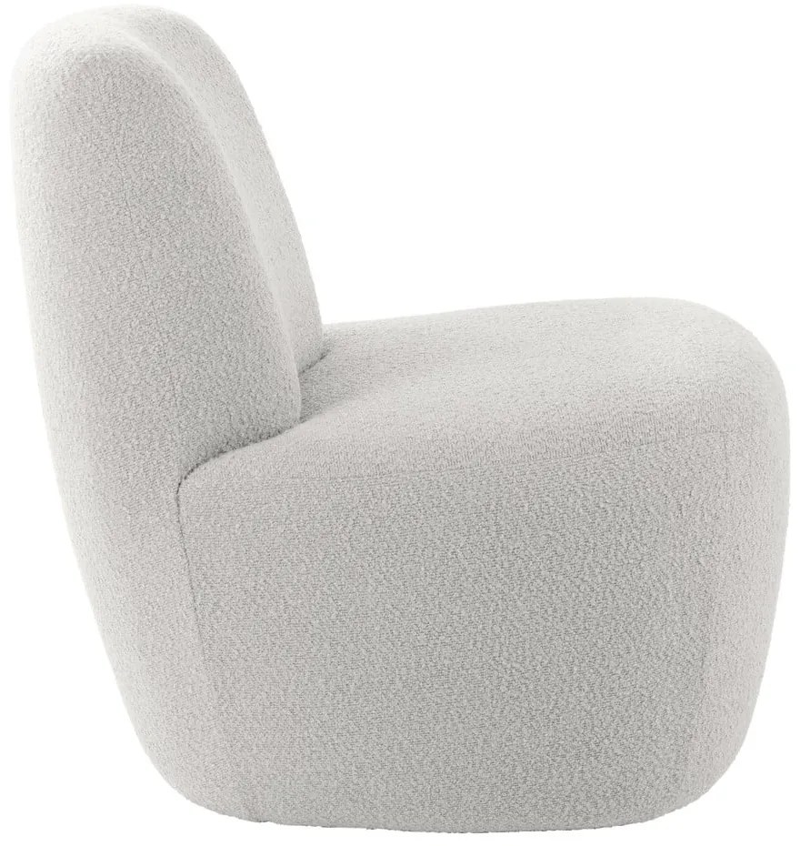 Biele kreslo z textílie buklé Ada – Leitmotiv