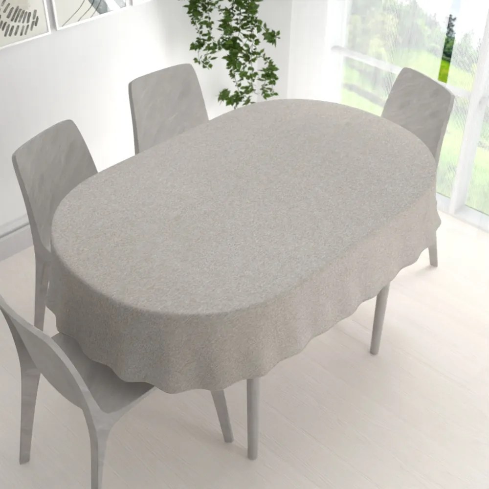 Biante Veľký dekoračný oválny obrus BKT-552 Prírodná režná 160x200 cm