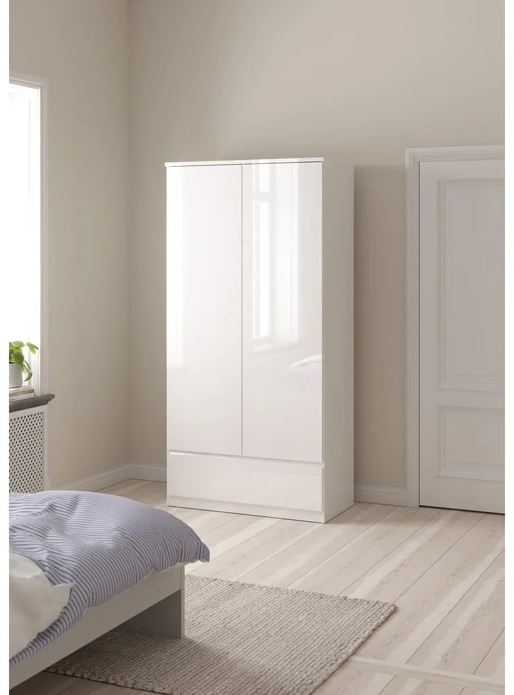 Biela šatníková skriňa 99x201 cm Naia - Tvilum