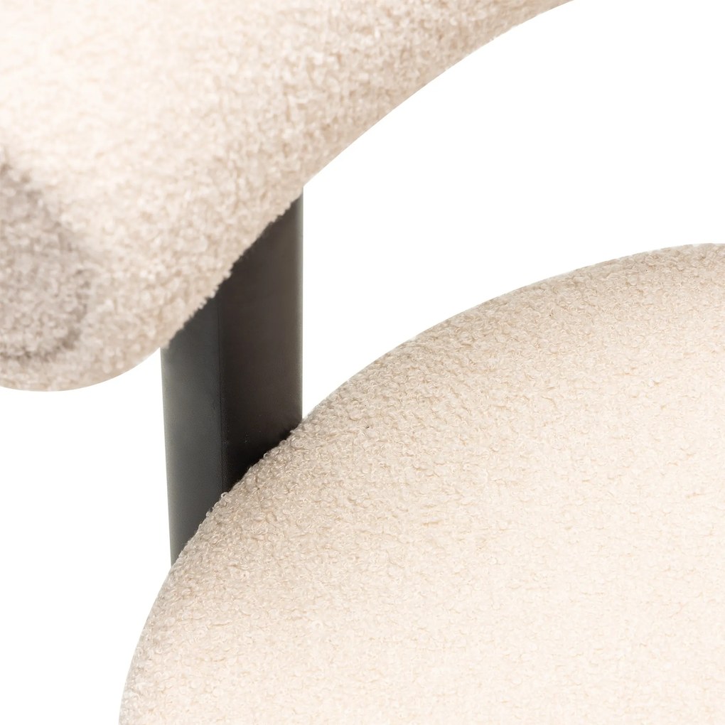 Barová stolička Pedro bouclé ecru/čierna