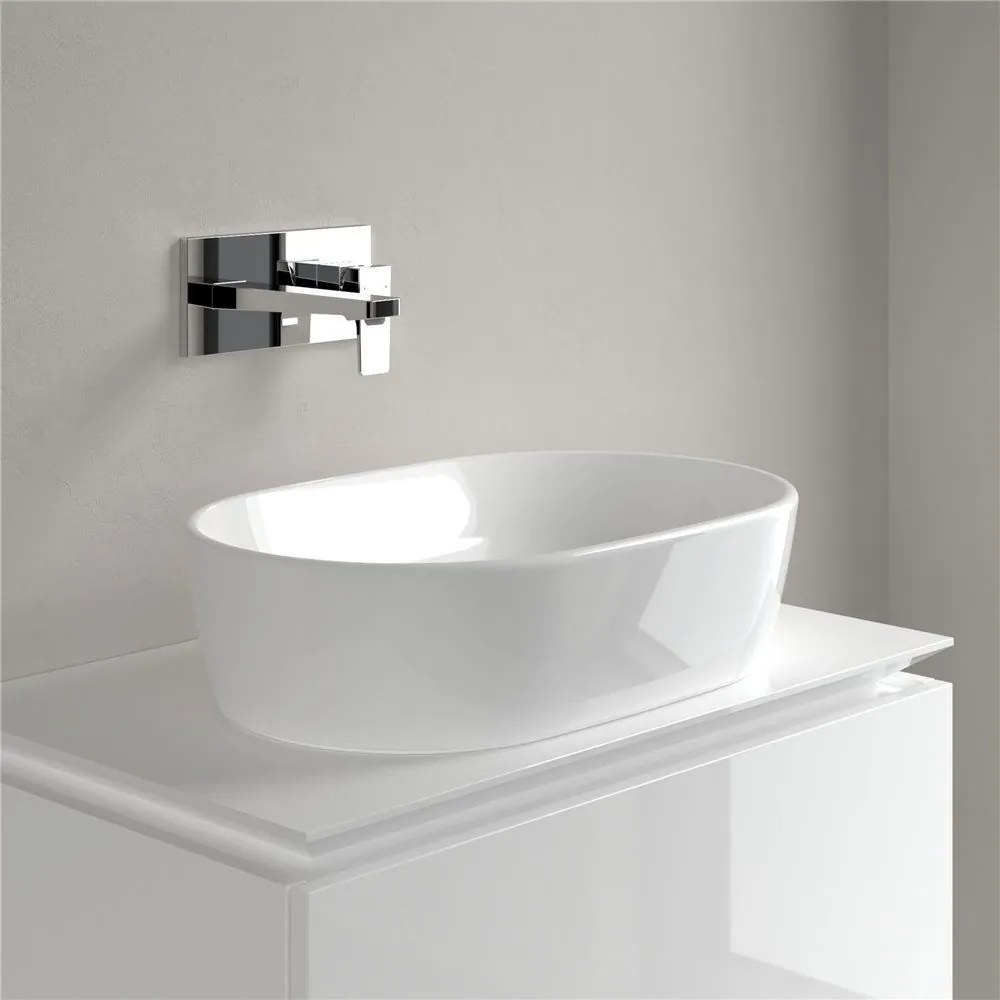 VILLEROY & BOCH Architectura oválne umývadlo na dosku bez otvoru, s prepadom, 600 x 400 mm, biela alpská, s povrchom CeramicPlus, 5A2660R1