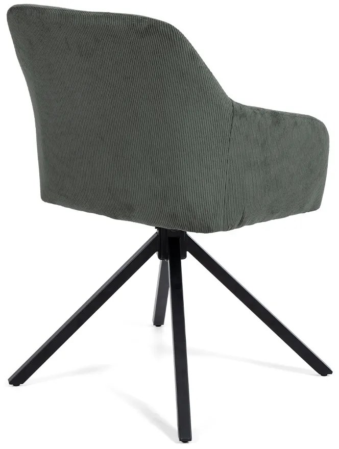 Noela Otočná jedálenská stolička menčestrová LOREN zelená