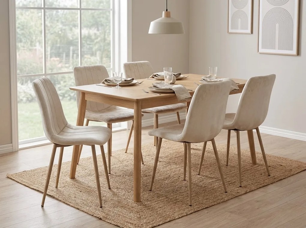 Béžová zamatová stolička LAVA CAMEL BEIGE
