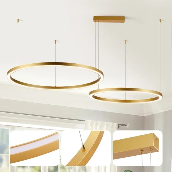 Brilagi - LED stmievateľný luster na lanku PORTOFINO LED/98W/230V zlatý +DO