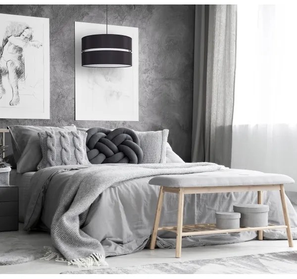 Duolla - Luster na lanku DUO 1xE27/15W/230V pr. 40 cm čierna/biela