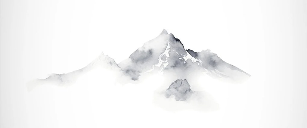 Obraz - Atramentová maľba hôr (120x50 cm)