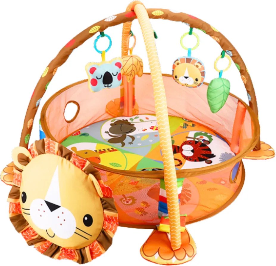 LEAN Toys Lehátko Mat Detský bazén Závesné lopty 20 ks 3v1 Lion