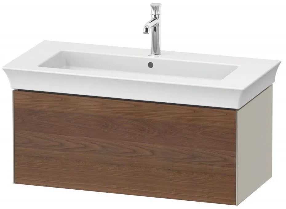 DURAVIT White Tulip závesná skrinka pod umývadlo, 1 zásuvka, 984 x 458 x 410 mm, americký orech masív/taupe matná, WT424207760