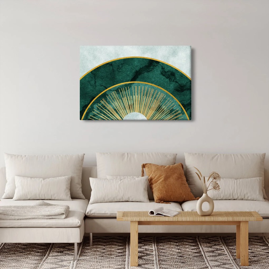 Obraz - Tvary so zlatou textúrou (90x60 cm)