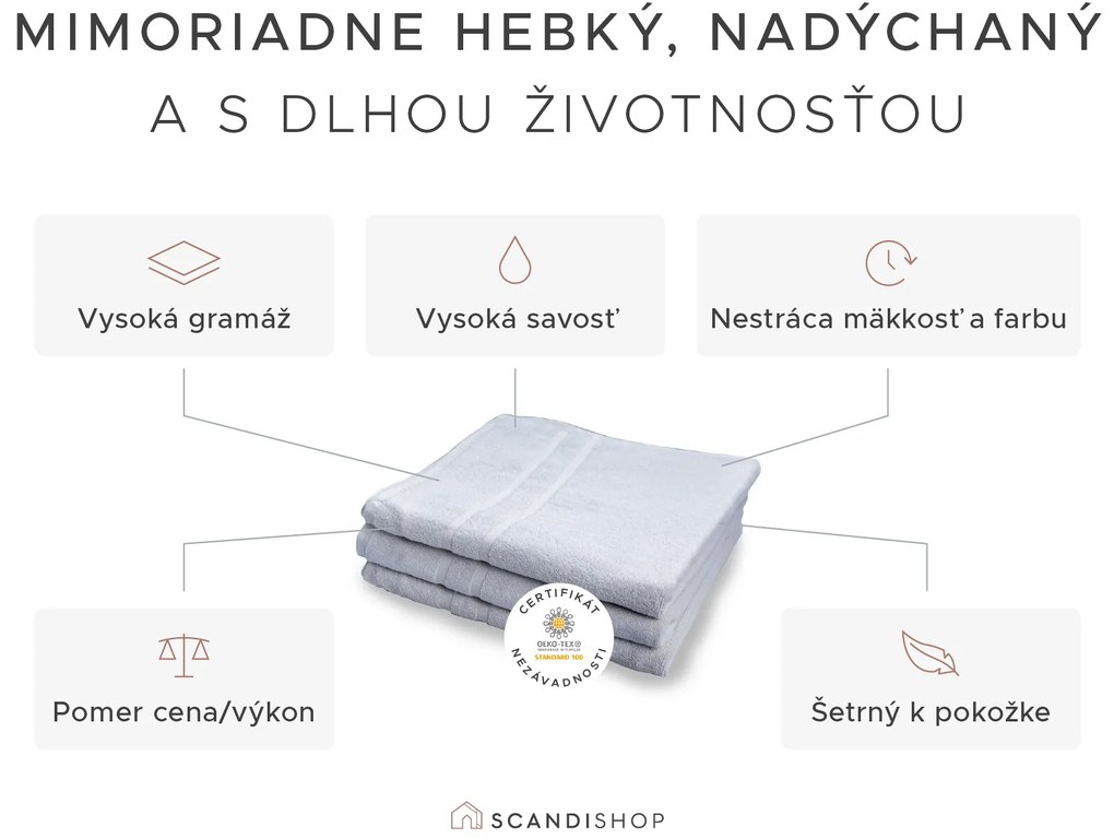 Hotelová osuška Deluxe 100x200 cm biela, 100% bavlna
