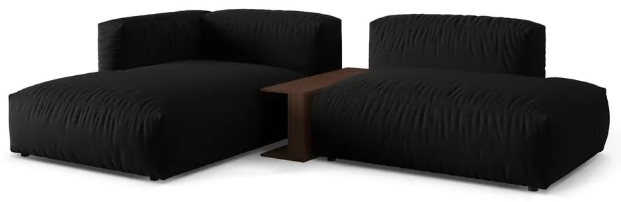 Čierna modulárna rohová pohovka (ľavý roh) Martina – Micadoni Home