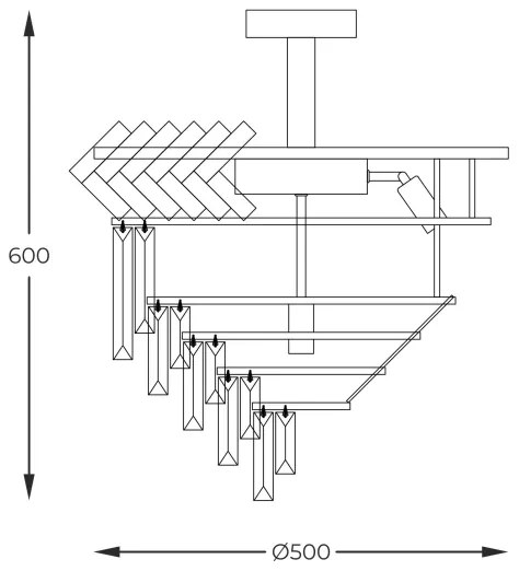 Zuma Line C23910/9 - Luster na tyči LYON 9xE14/40W/230V zlatá