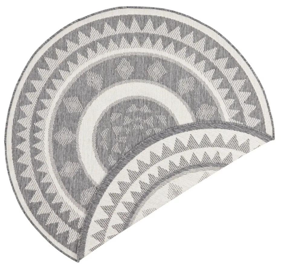Sivo-krémový vonkajší koberec NORTHRUGS Jamaica, ⌀ 140 cm
