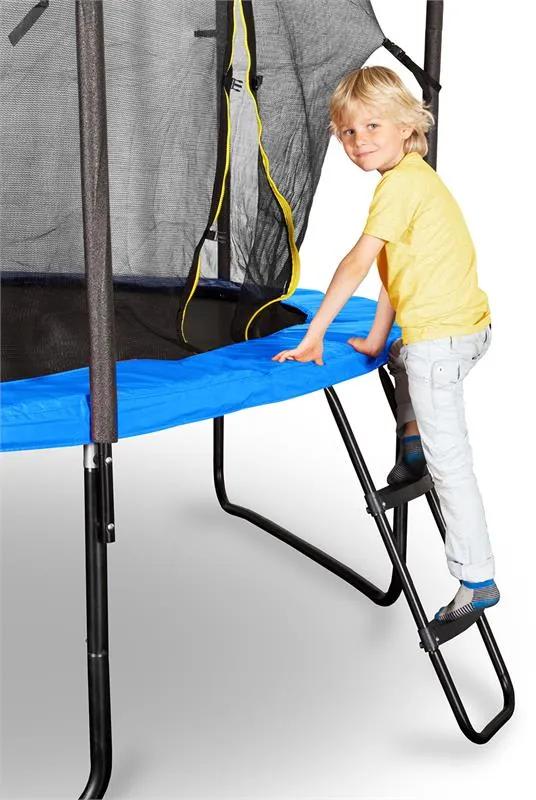 Rocketboy 430, 430 cm trampolína, vnútorná bezpečnostná sieť, široký rebrík, modrá