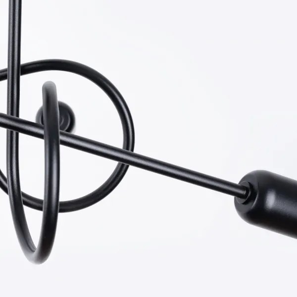 Sollux SL.1435 - Prisadený luster LOOP 5xE27/15W/230V čierna