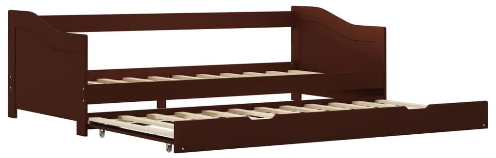 vidaXL Rám rozkladacej pohovky tmavohnedý 90x200 cm borovicové drevo