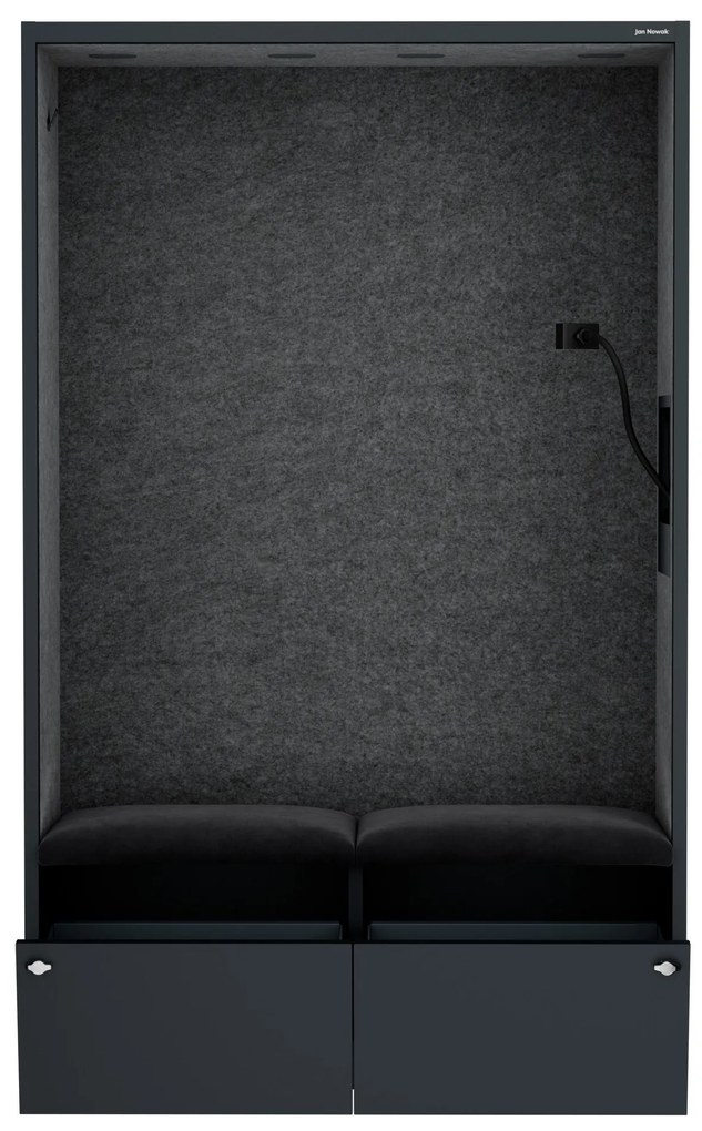 Akustická kabína SALLY MentalBox 1150 mm – antracitový korpus, tmavosivé sedadlo