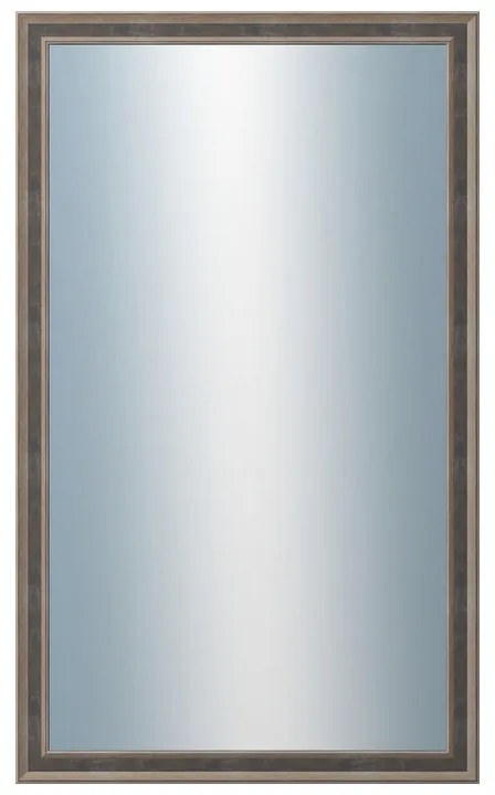 DANTIK - Zrkadlo v rámu, rozmer s rámom 60x100 cm z lišty TOOTH malá striebornočierna (3164)