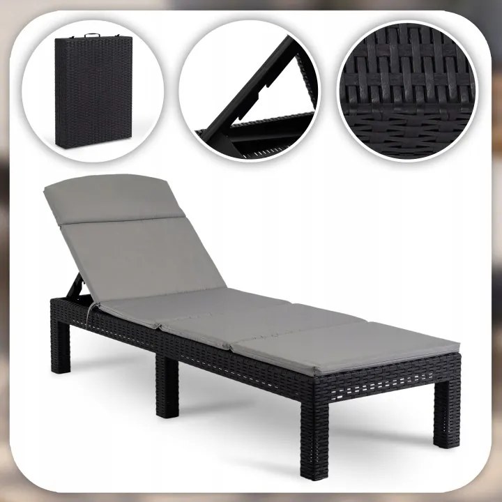 Ležadlo záhradné ratanové  LUIZIANA