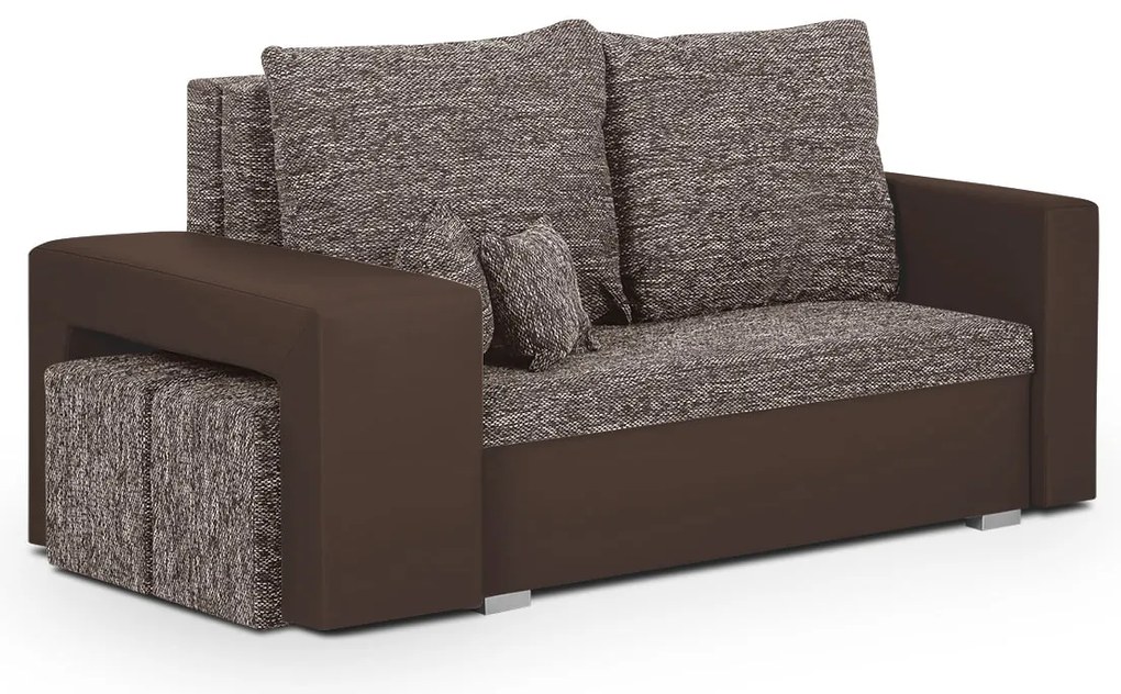 Rozkladacia pohovka MILAN 2 + 2 taburety Hnedá/bronzová