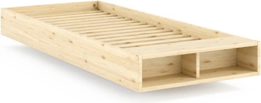 Jednolôžková posteľ z borovicového dreva bez čela s roštom 90x200 cm v prírodnej farbe Merge – Karup
