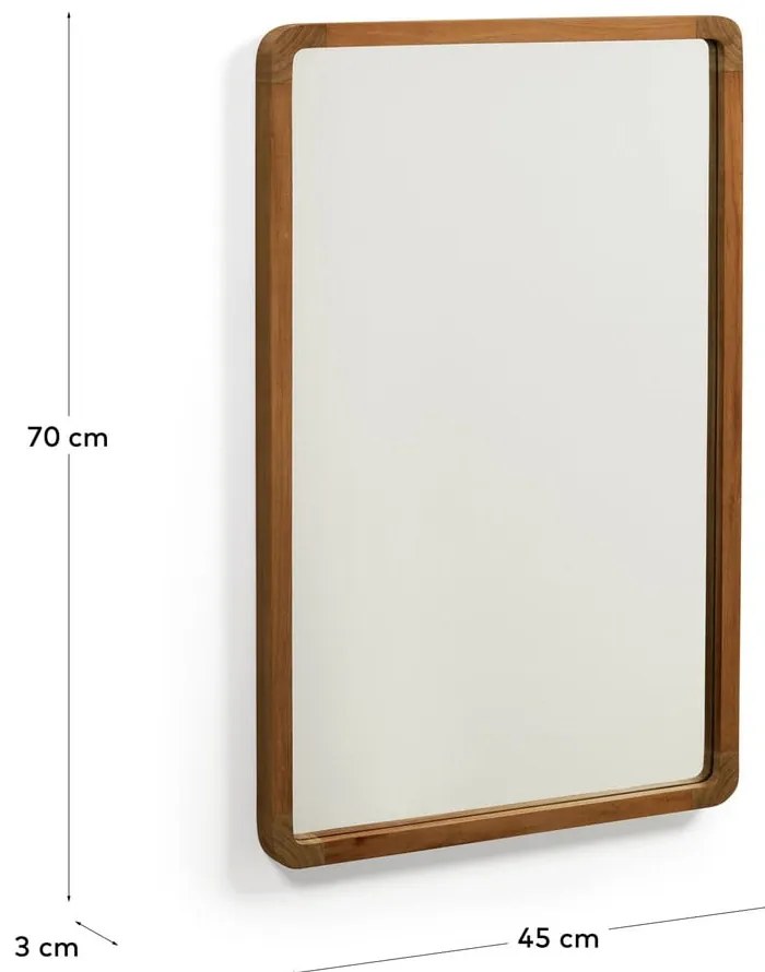 Nástenné zrkadlo s dreveným rámom 45x70 cm Shamel – Kave Home