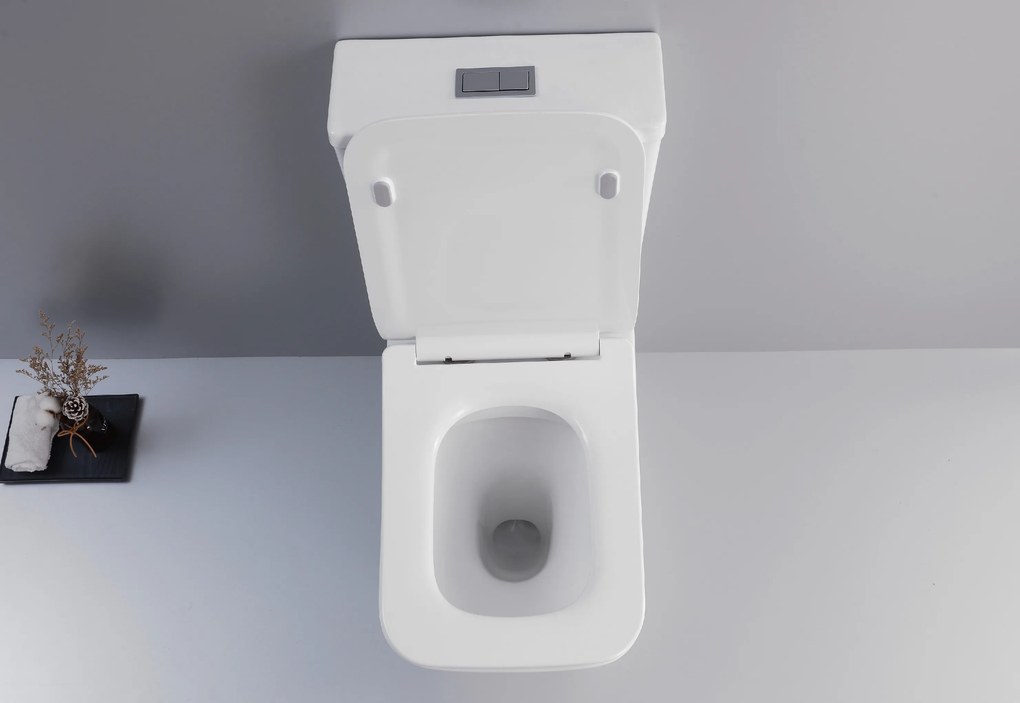 CERANO - WC kombi Bruno, Rimless + UF sedátko - biela lesklá, CER-CER-538765