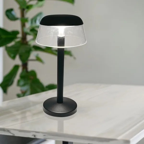 LED Stm. nabíjacia dotyková stolná lampa LED/3W/5V 3000-6000K čierna