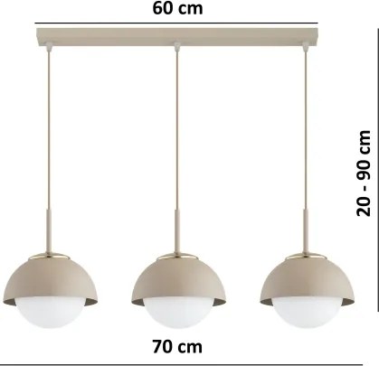 Brilagi - Luster na lanku COSMO 3xE27/60W/230V béžová/zlatá