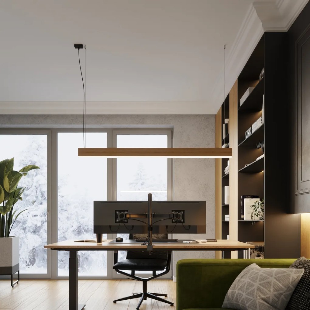 Závesné LED svietidlo Lykke 120, 1x LED 29w, 3000k, drevo